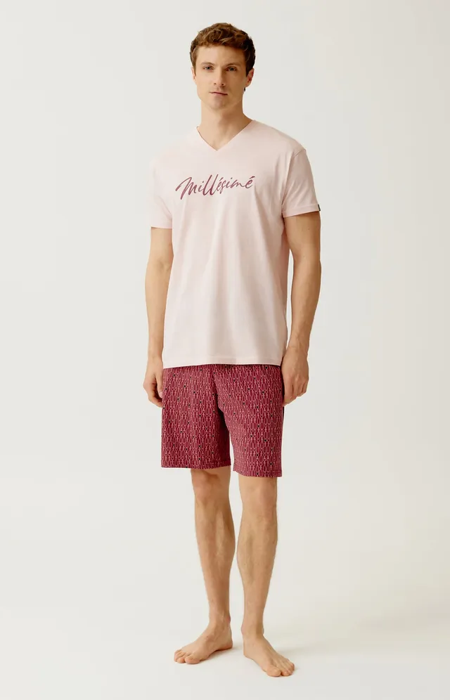arthur-bob-pyjashort-mill-sim-coton-bio-bordeaux-homme image 1