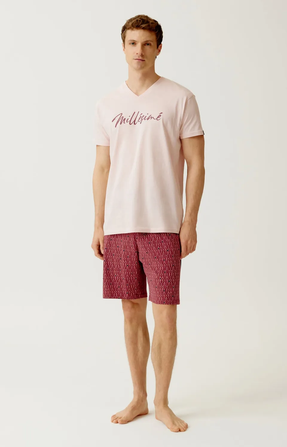 arthur-bob-pyjashort-mill-sim-coton-bio-bordeaux-homme image 1