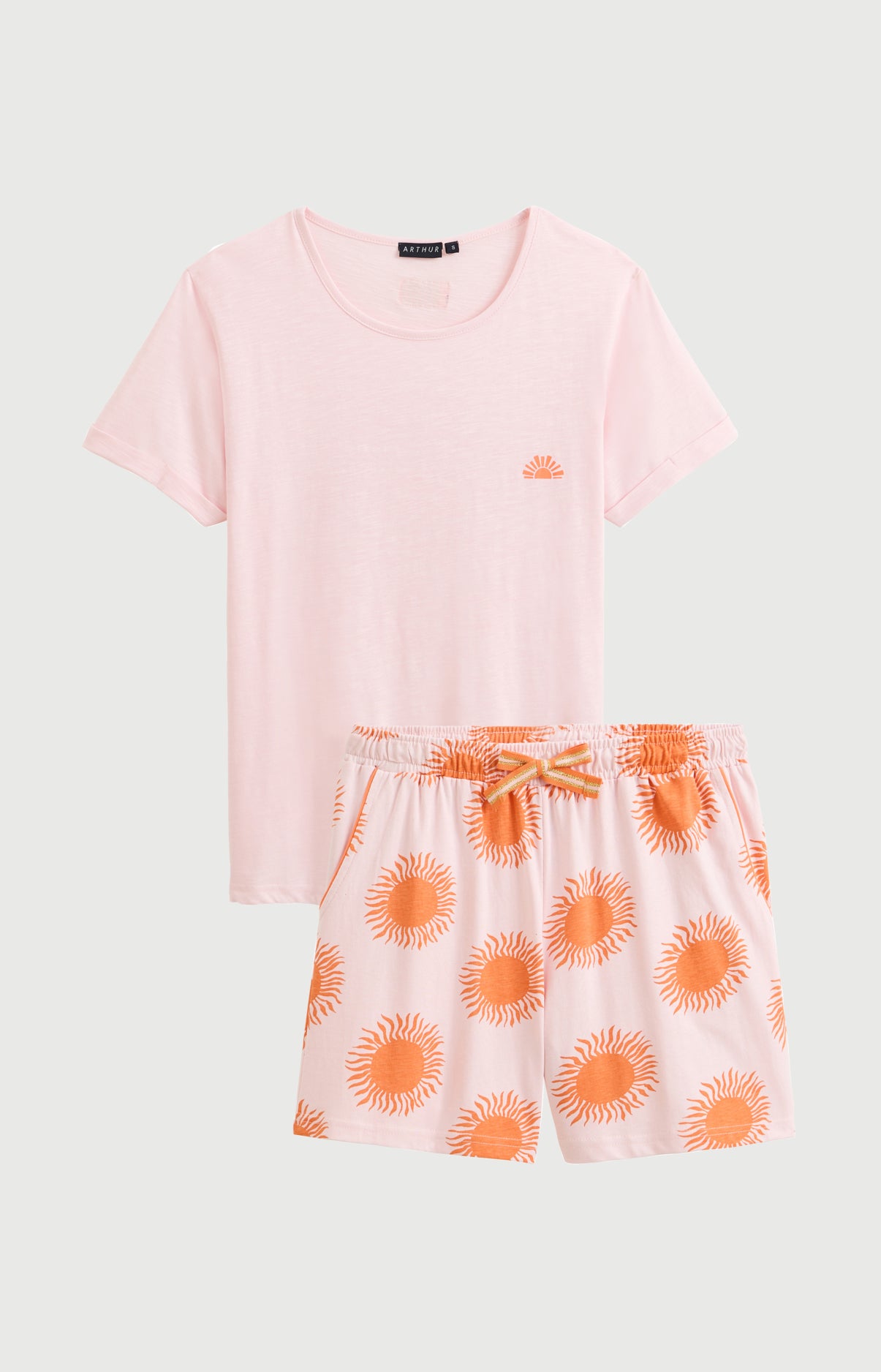 arthur-bob-coucher-de-sommeil-pyjashort-femme-abricot image 3