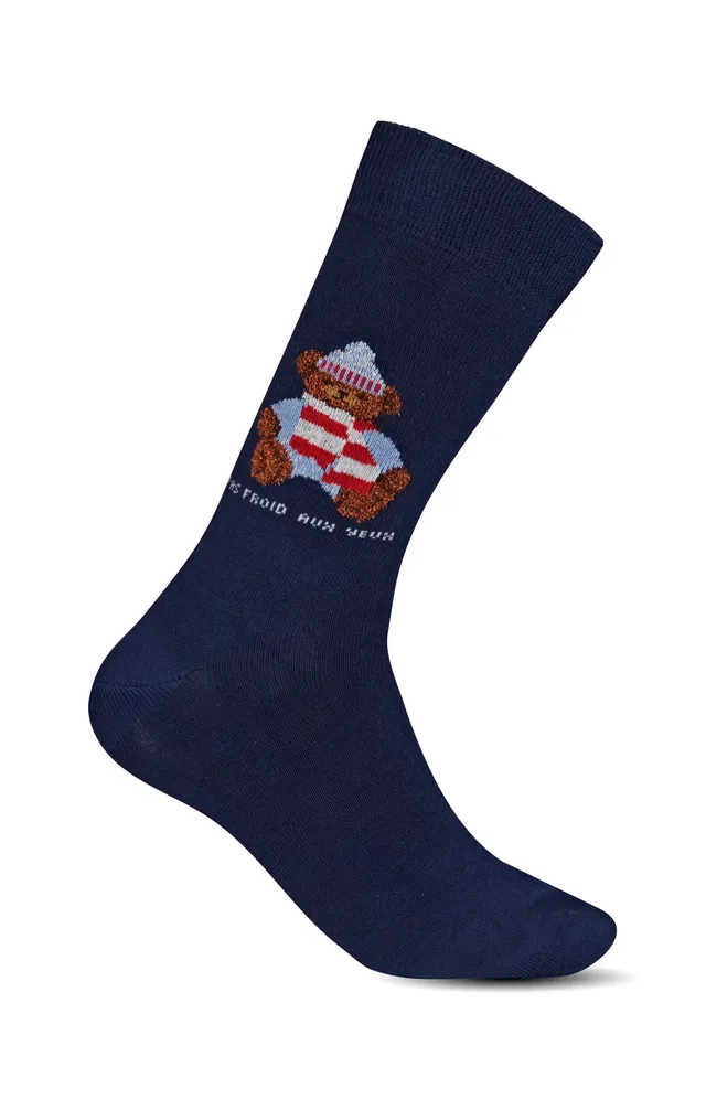 arthur-bob-teddy-marine-chaussettes-marine-40-46-coton image 1