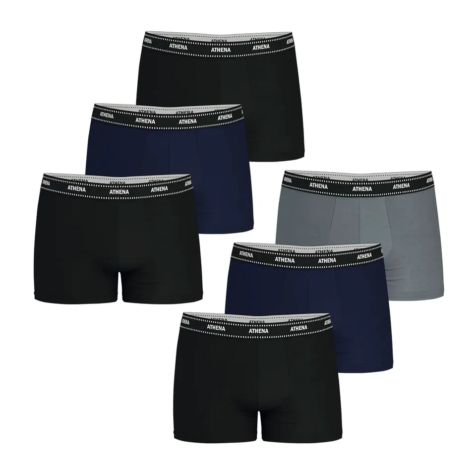 athena-easy-essentiel-lot-6-boxers-homme-m-coton-stretch image 1