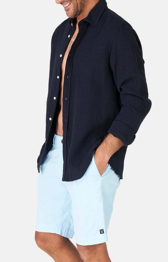 arthur-bob-chemise-gaze-coton-marine-manches-longues image 5