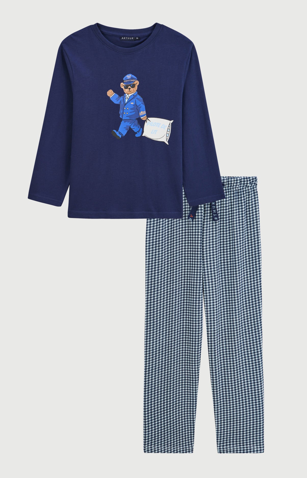 arthur-bob-pyjama-pilote-de-lit-marine-coton-bio image 3