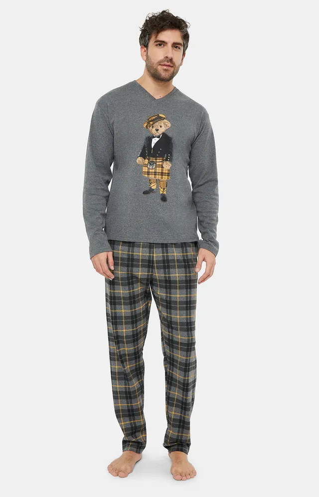 arthur-bob-boston-marine-pyjama-homme-jaune-coton image 1