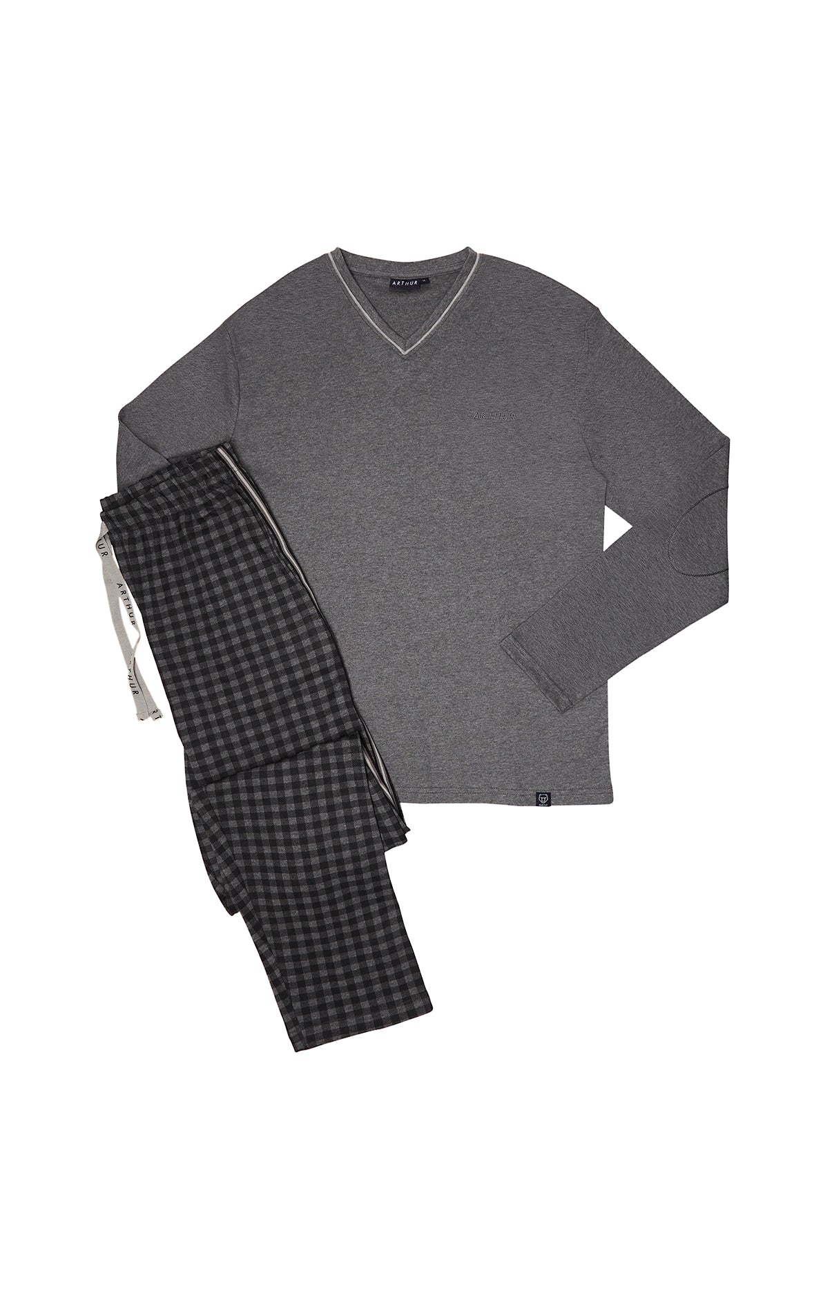 arthur-bob-karl-pyjama-long-homme-noir-interlock image 3