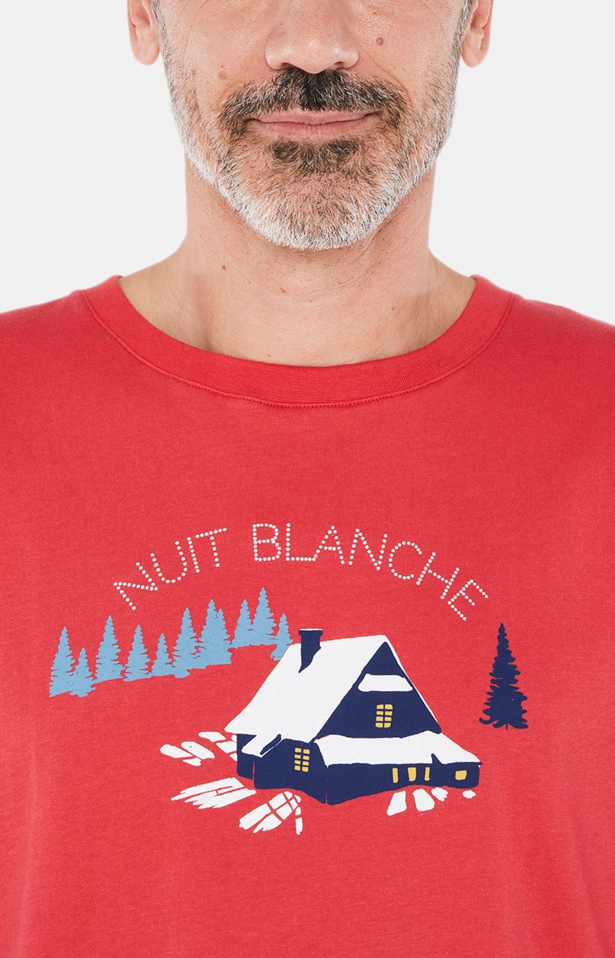 arthur-chalets-maxi-tee-shirt-nuit-coton-rouge image 2