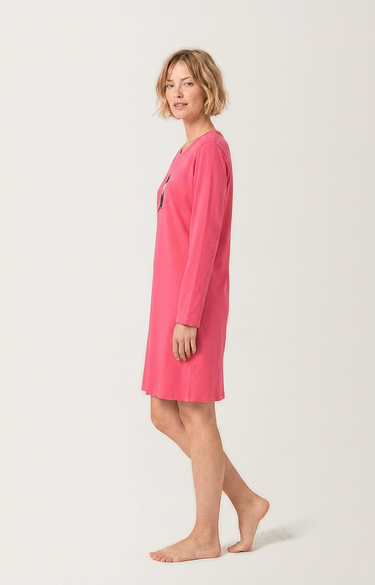 arthur-bob-kitty-chemise-de-nuit-femme-fushia-coton-bio image 4