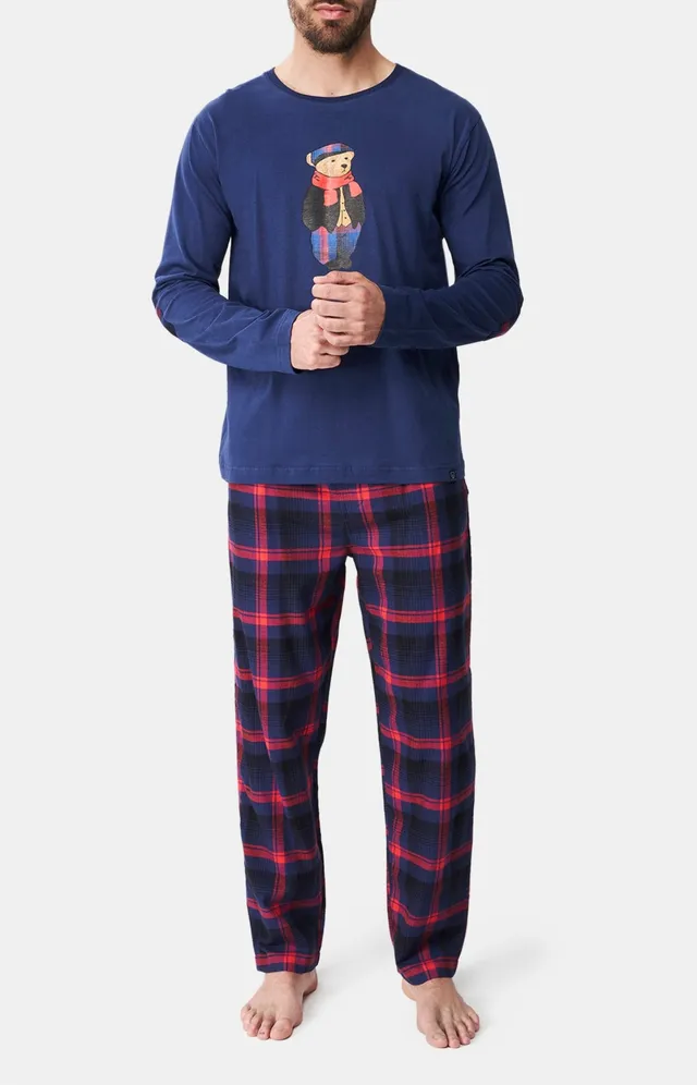 arthur-bob-pyjama-carreaux-yale-marine-coton-chaud image 1