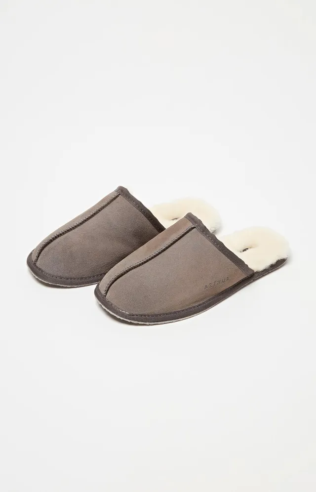 arthur-bob-chaussons-laine-taupe-chaud-confort image 1