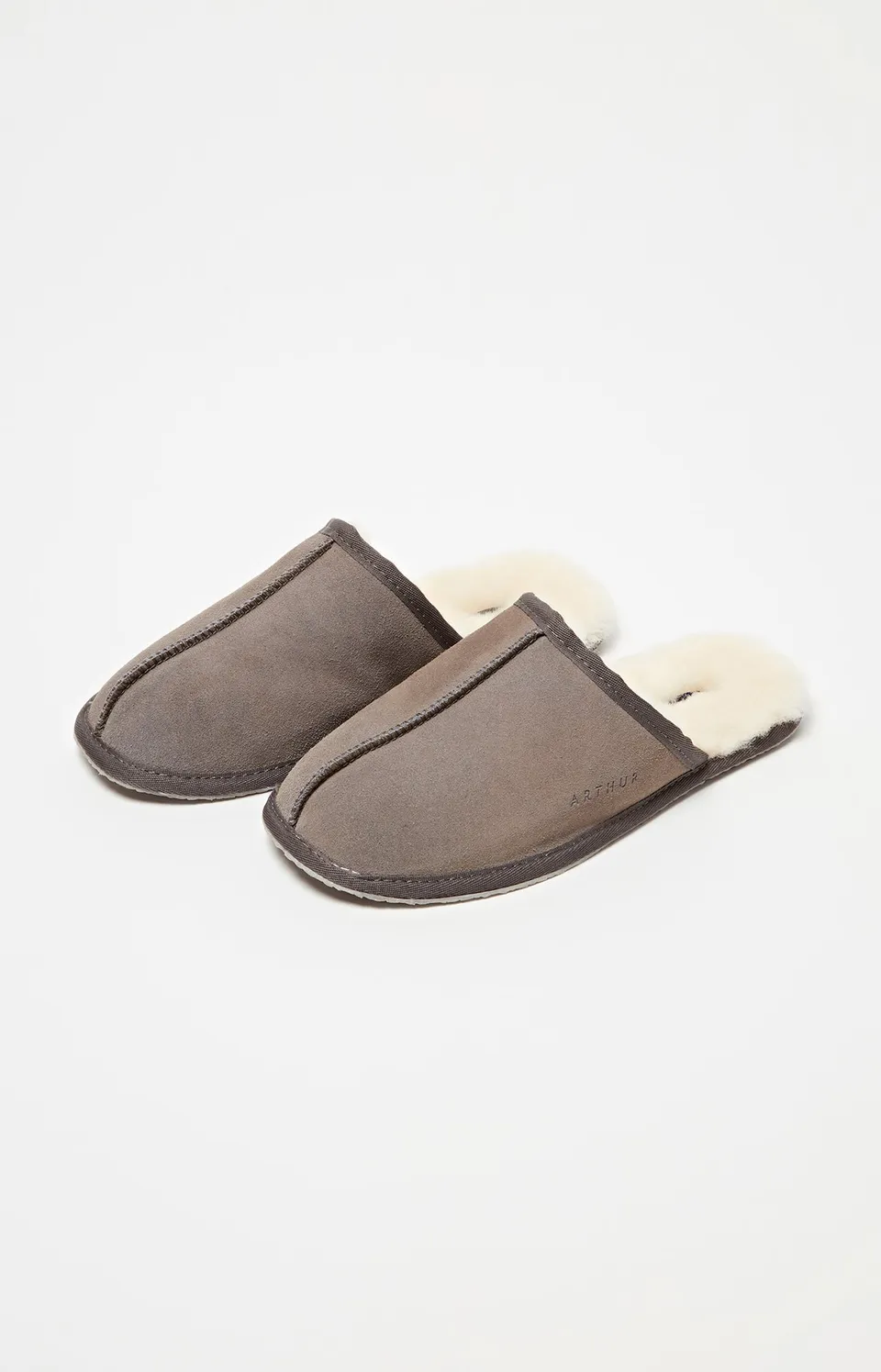 arthur-bob-chaussons-laine-taupe-chaud-confort image 1
