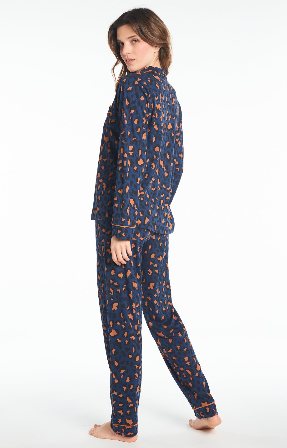 arthur-bob-leopard-pyjama-femme-marine-s-lyocell-coton image 5