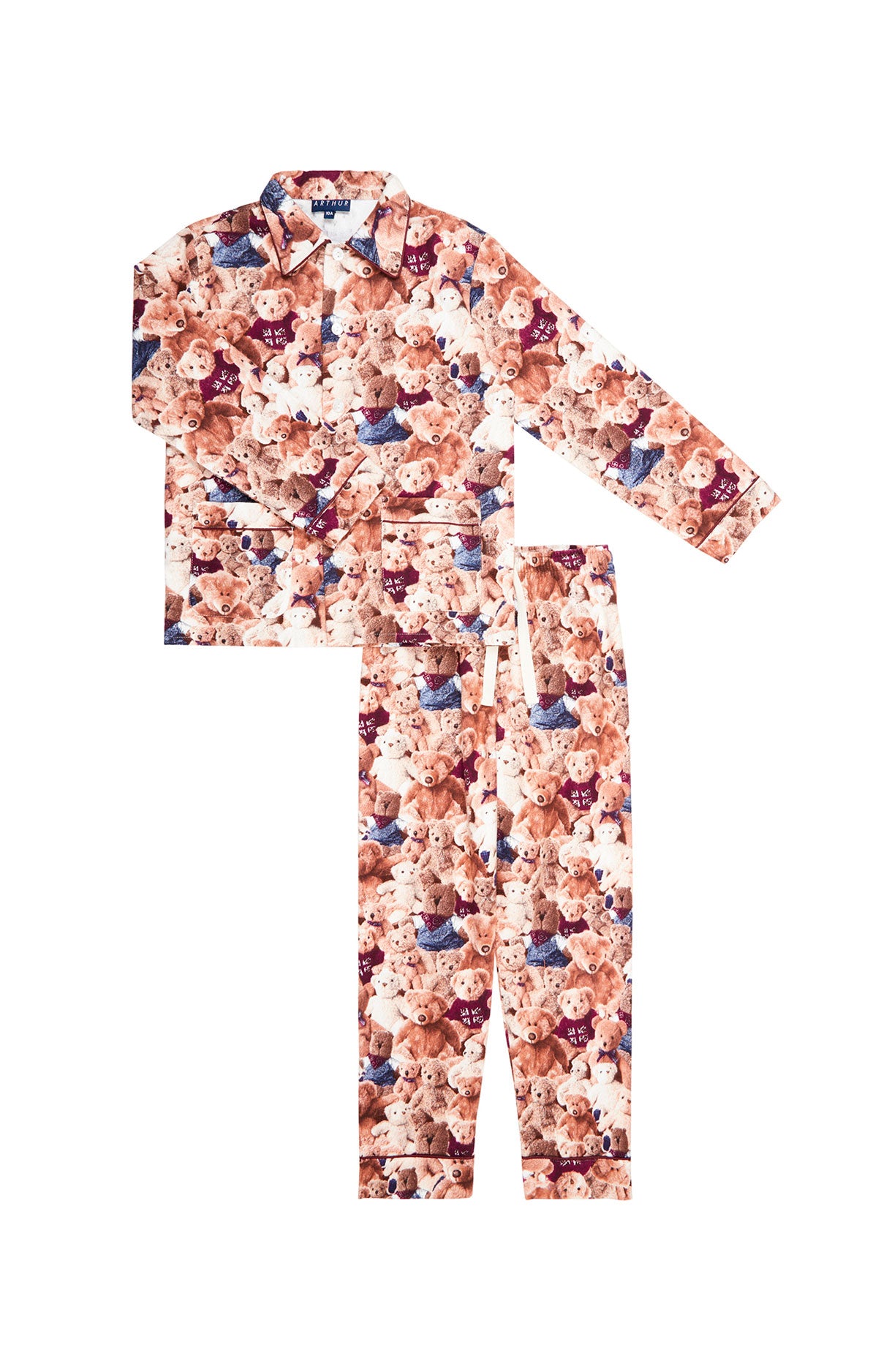 arthur-teddy-pyjama-enfant-pilou-beige-boutonn image 3