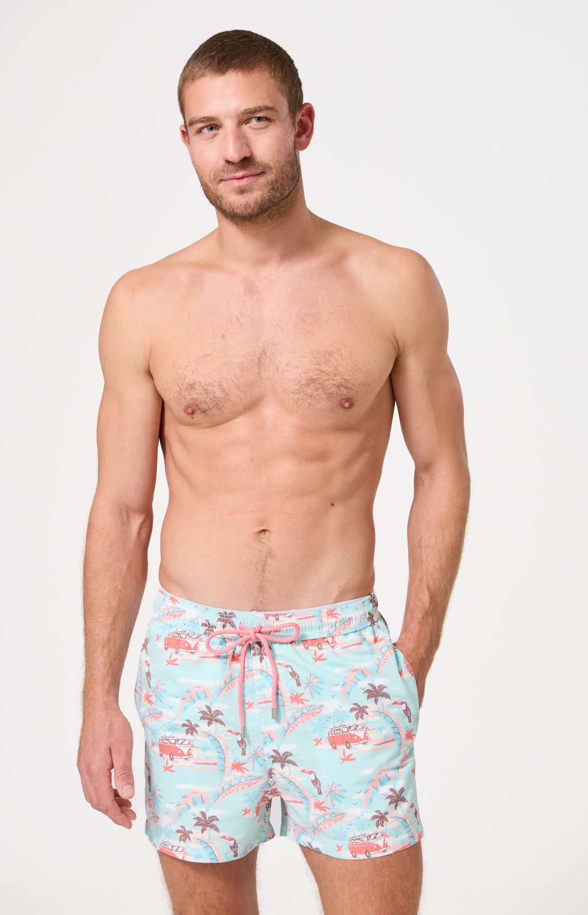 arthur-bob-short-de-bain-homme-recycl-van-life-vert-mint image 1
