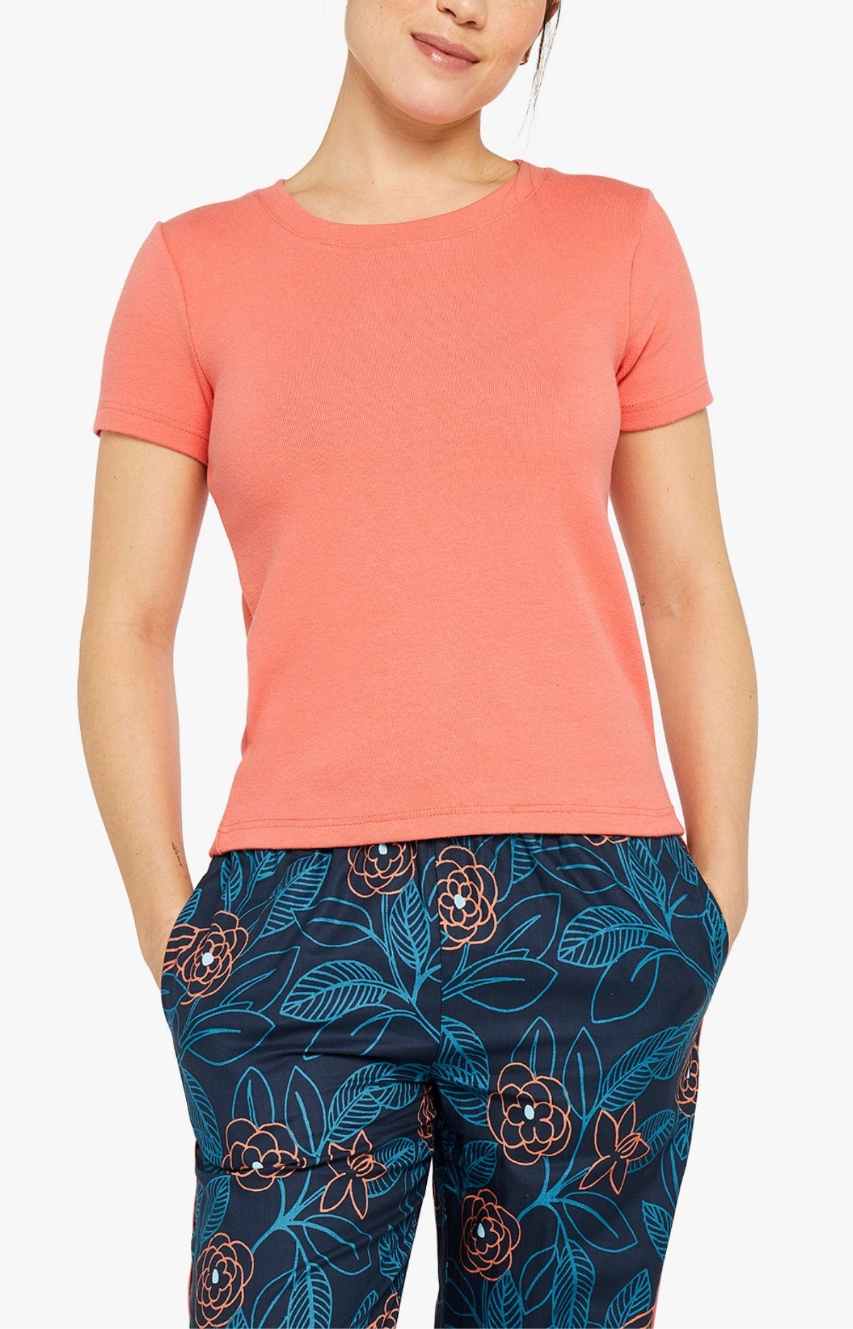 arthur-bob-tee-shirt-corail-haut-pyjama-femme-modal image 2