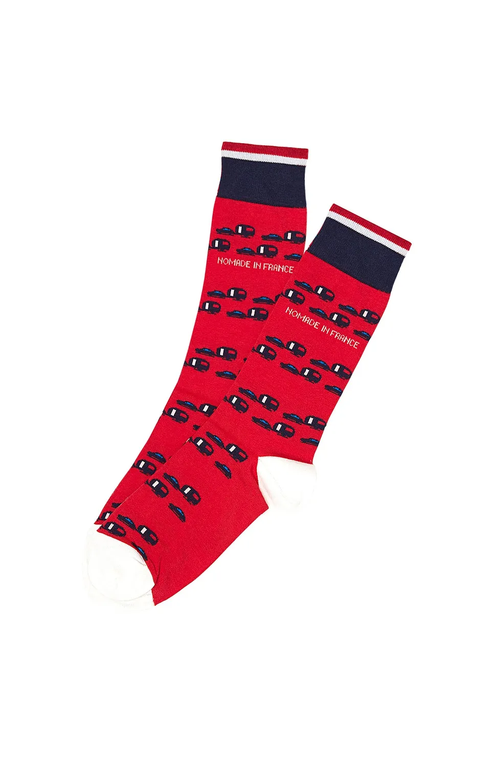 arthur-bob-nomade-in-france-chaussettes-rouge-40-46-coton image 1