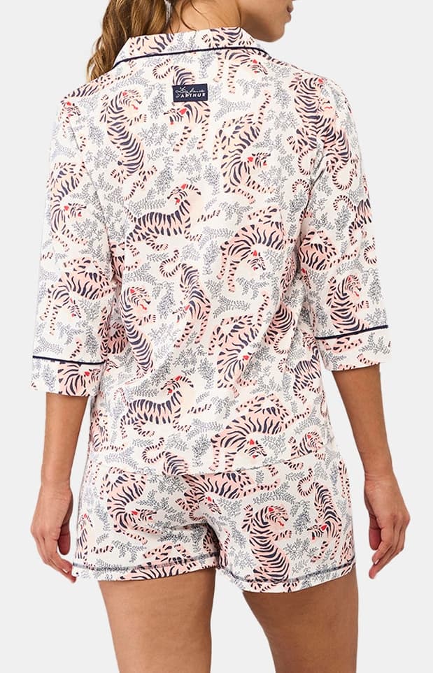 arthur-bob-tigre-pyjama-court-femme-blanc-coton-bio image 5