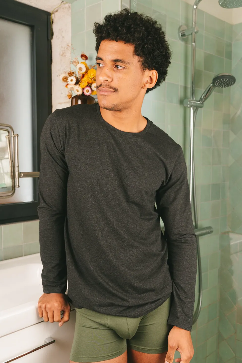p-trone-t-shirt-manches-longues-blanc-cr-me image 1
