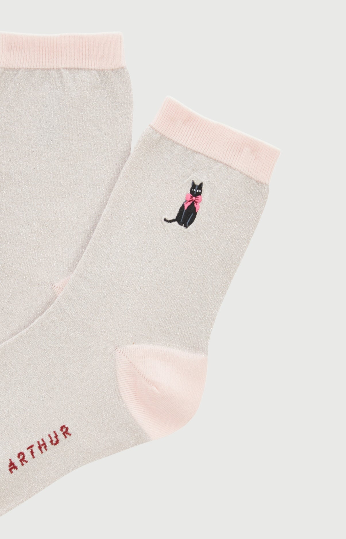 arthur-kitty-chaussettes-femme-rose-36-40-lurex-chat image 2
