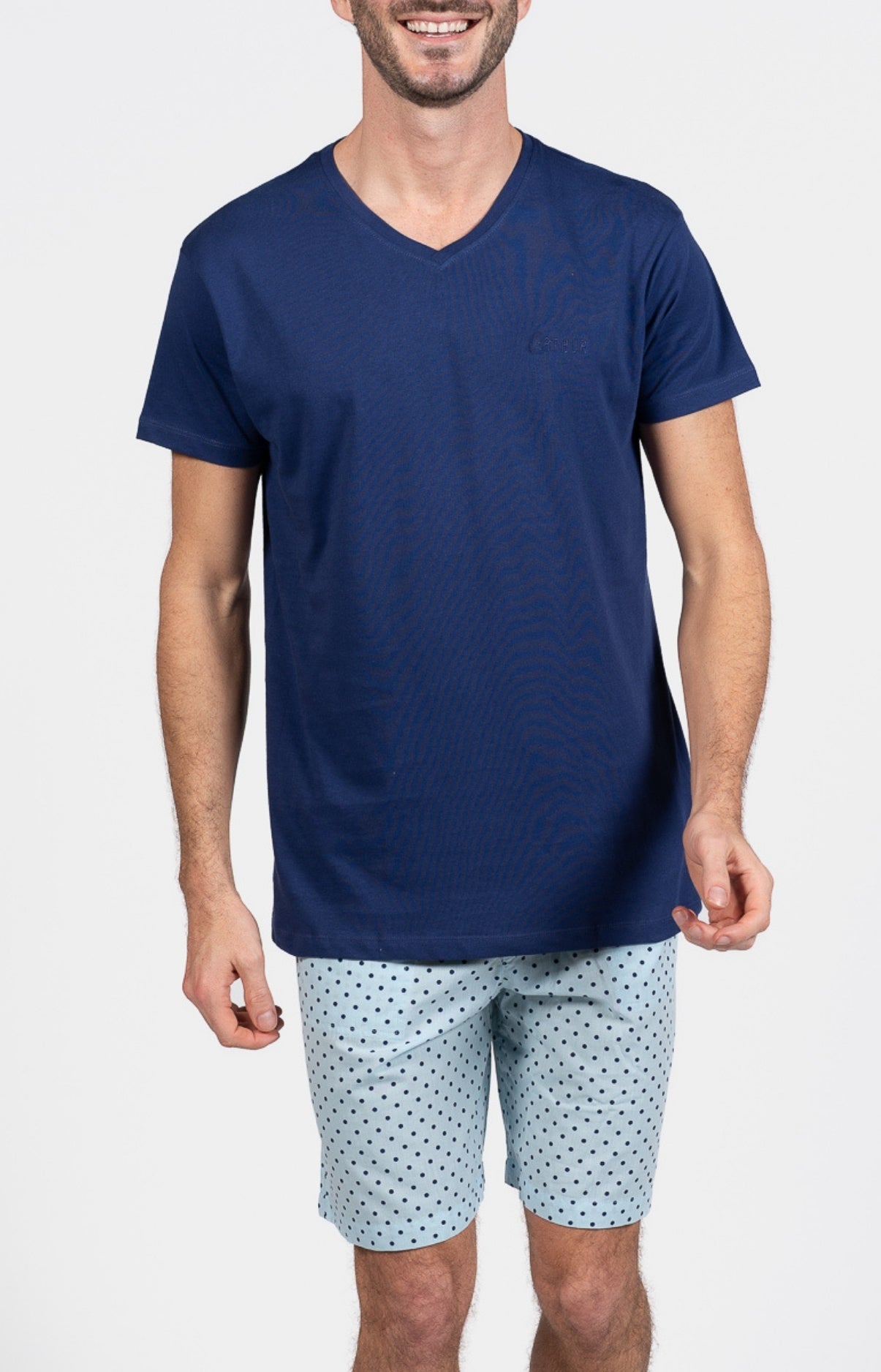 arthur-bob-pyjashort-pois-pyjama-ciel-coton image 1