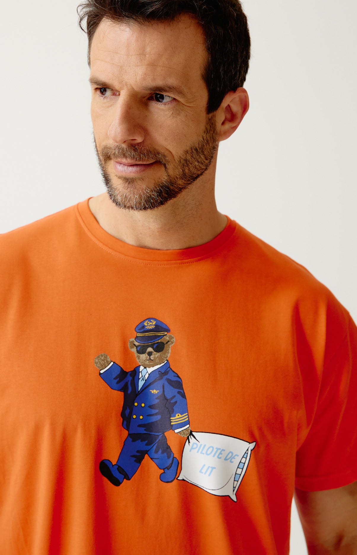 arthur-bob-pilote-de-lit-maxi-tee-shirt-orange-coton-bio image 2