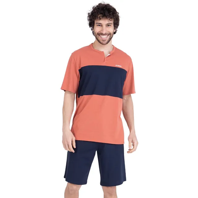 athena-easy-bio-pyjama-court-homme-coton-bio-taille-l image 1