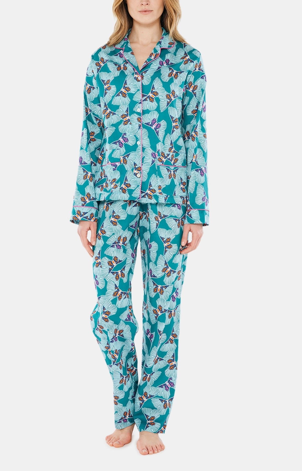 arthur-bob-pyjama-boutonn-papillon-pyjama-femme-meraude image 1