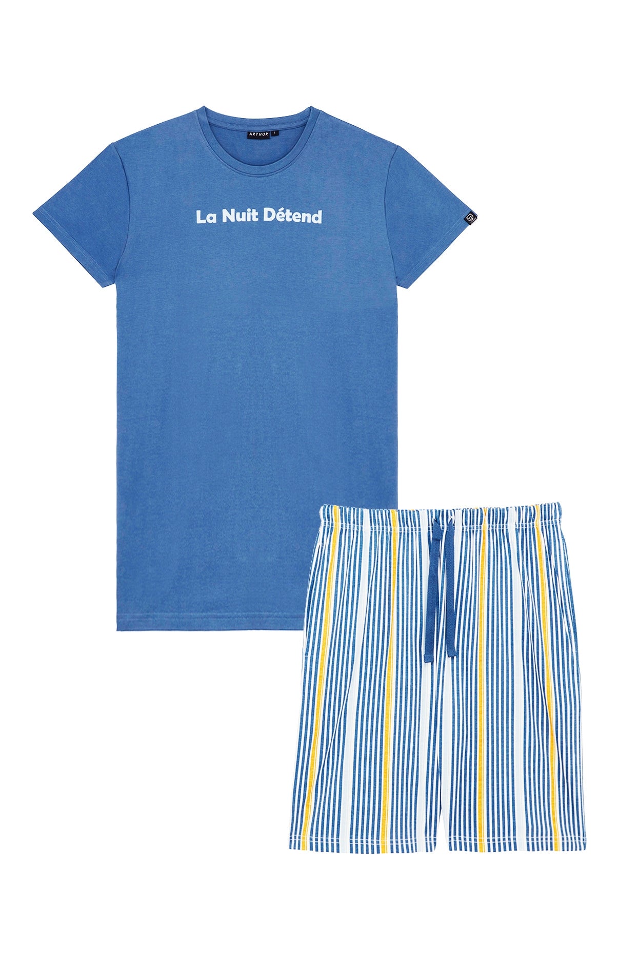 arthur-bob-la-nuit-d-tend-pyjashort-homme-bleu-coton-bio image 3