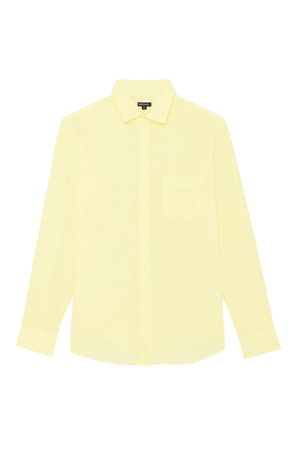 arthur-bob-chemise-voile-coton-manches-longues-jaune-homme image 3