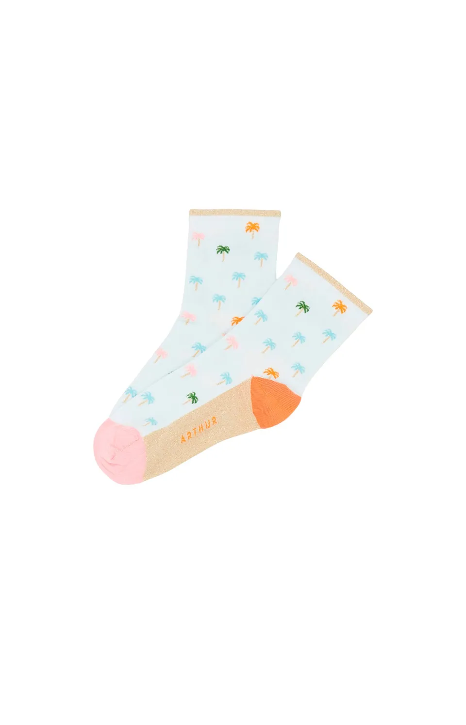 arthur-bob-palmier-chaussettes-femme-lagon-coton-lurex image 1