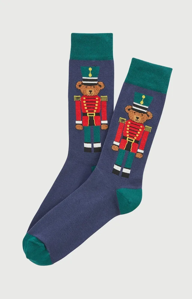 arthur-bob-teddy-casse-noisette-chaussettes-coton-homme-marine-40-46 image 1