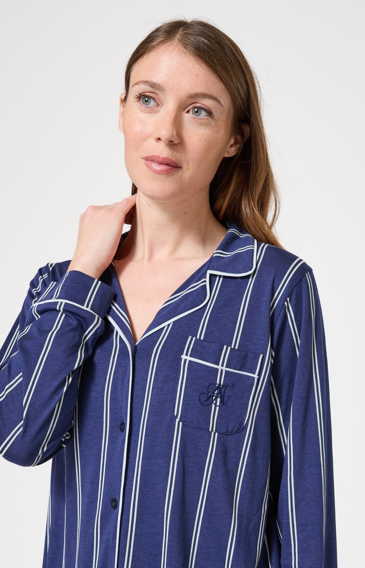arthur-bob-ray-pyjama-long-boutonn-marine image 2