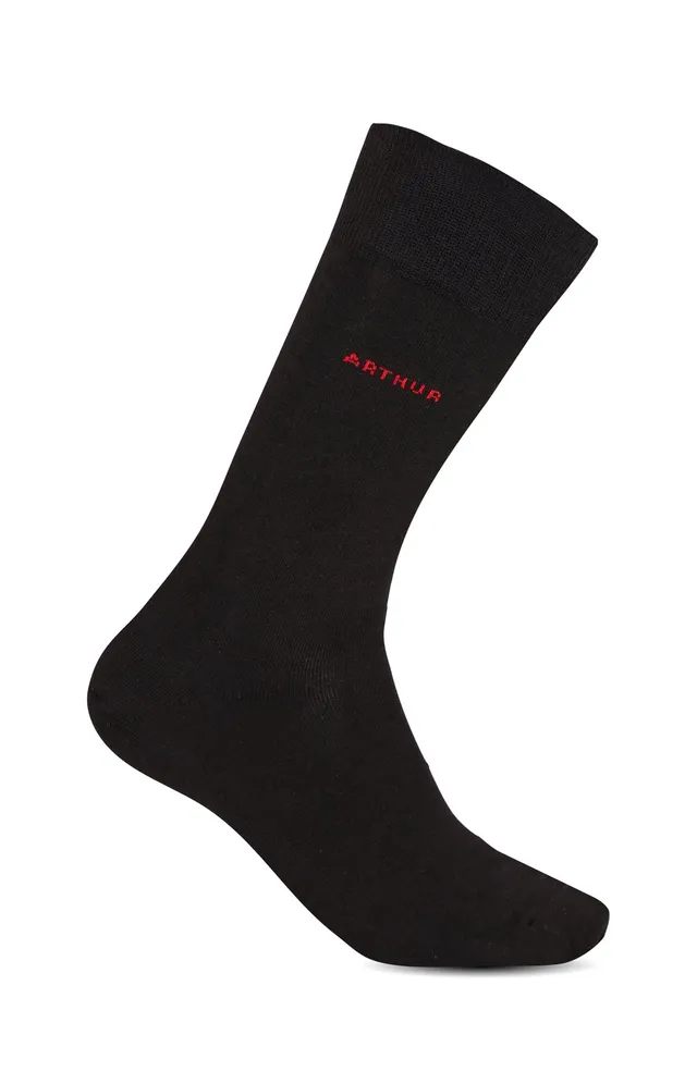 arthur-bob-unies-chaussettes-homme-noir-coton image 1