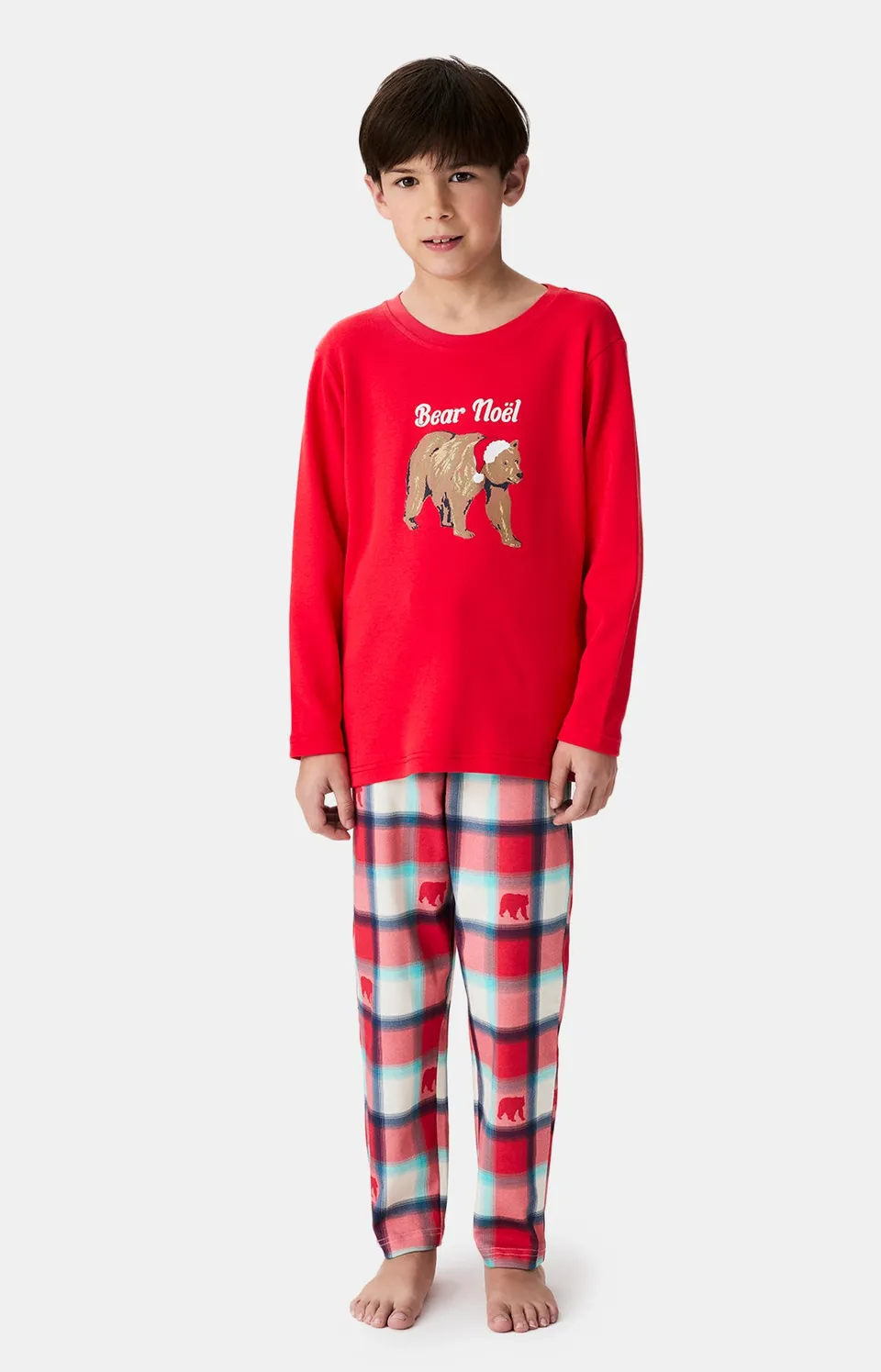 arthur-bob-bear-no-l-pyjama-enfant-rouge-coton-bio image 1
