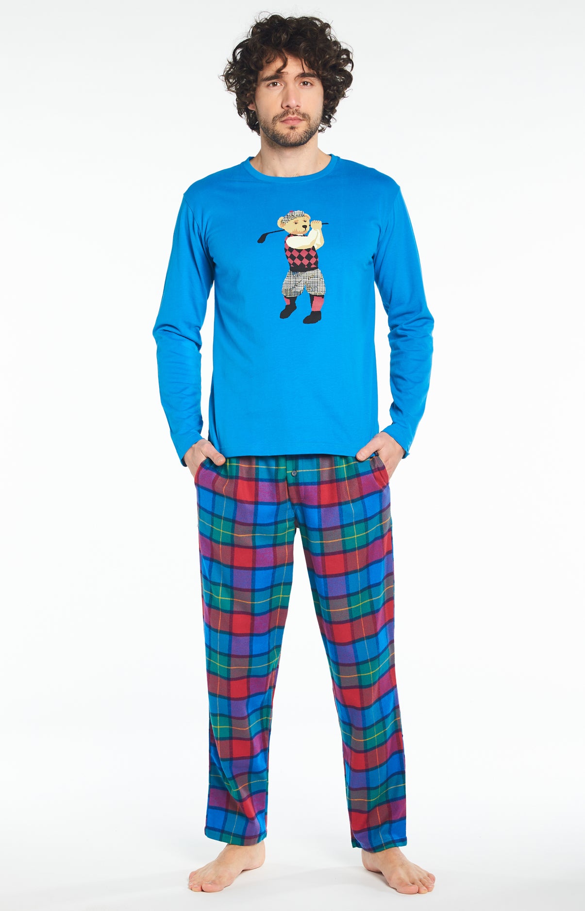 arthur-bob-green-de-champion-pyjama-long-bleu-carreaux image 2