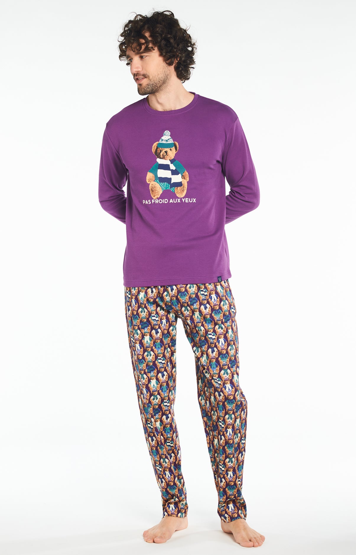 arthur-bob-teddy-pyjama-homme-violet-taille-l image 4