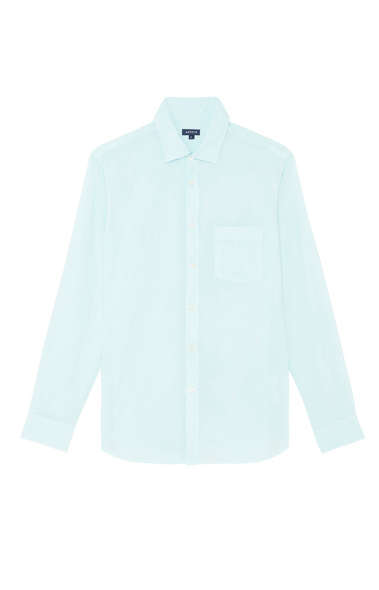 arthur-bob-voile-de-coton-chemise-homme-azur-manches-longues image 3