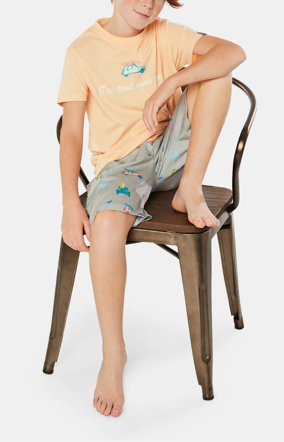 arthur-bob-pyjashort-enfant-2cv-gris-coton-bio image 1