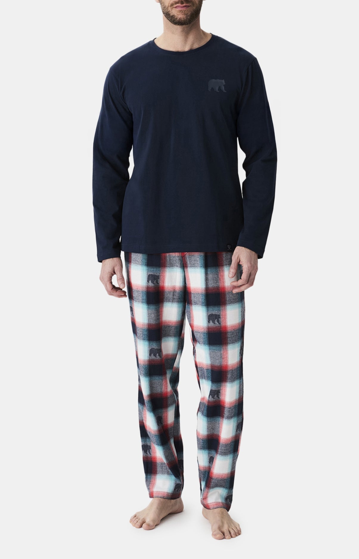 arthur-bob-bear-pyjama-ours-flanelle-multicolore-chaud image 1