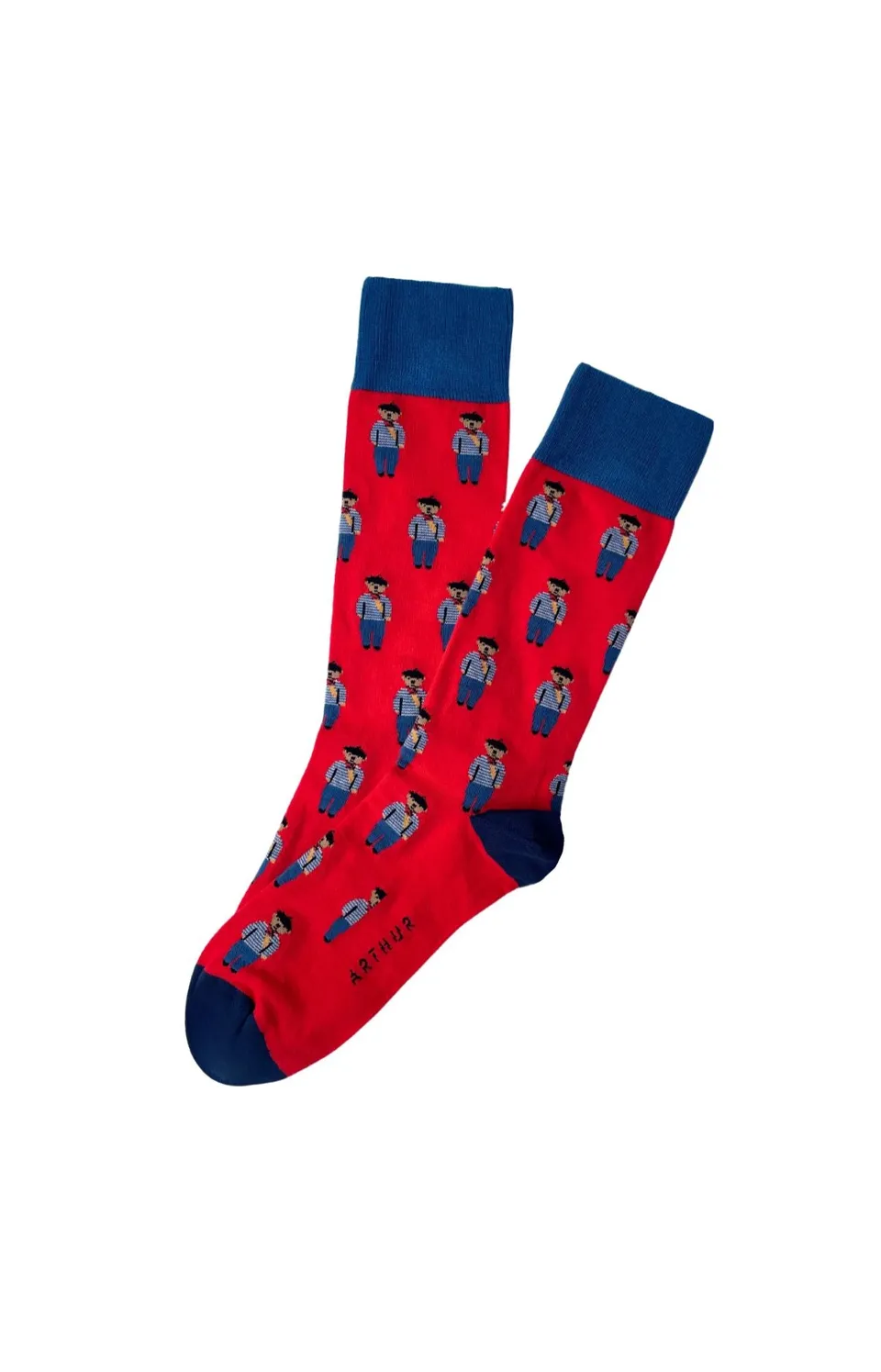 arthur-bob-teddy-in-paris-chaussettes-homme-rouge-40-46-coton image 1