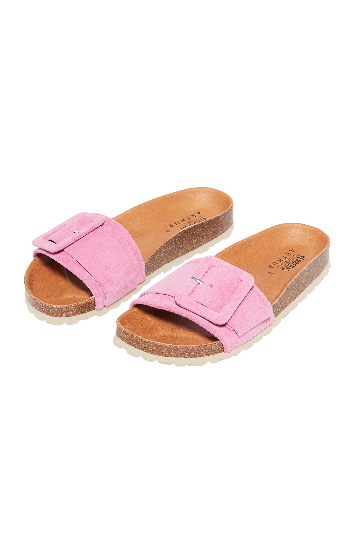 arthur-bob-fraise-sandales-femme-rose-cuir-velours image 1