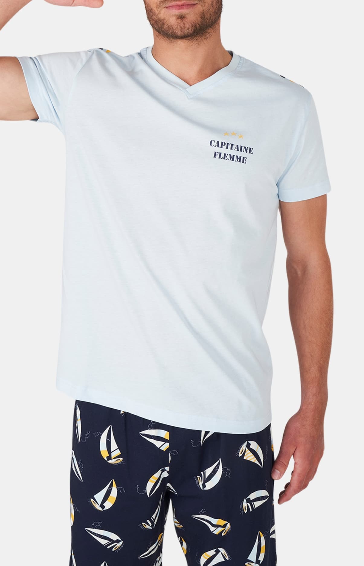 arthur-bob-pyjashort-capitaine-flemme-azur-bio image 2