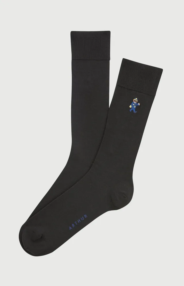 arthur-bob-pilote-de-lit-chaussettes-coton-noir image 1