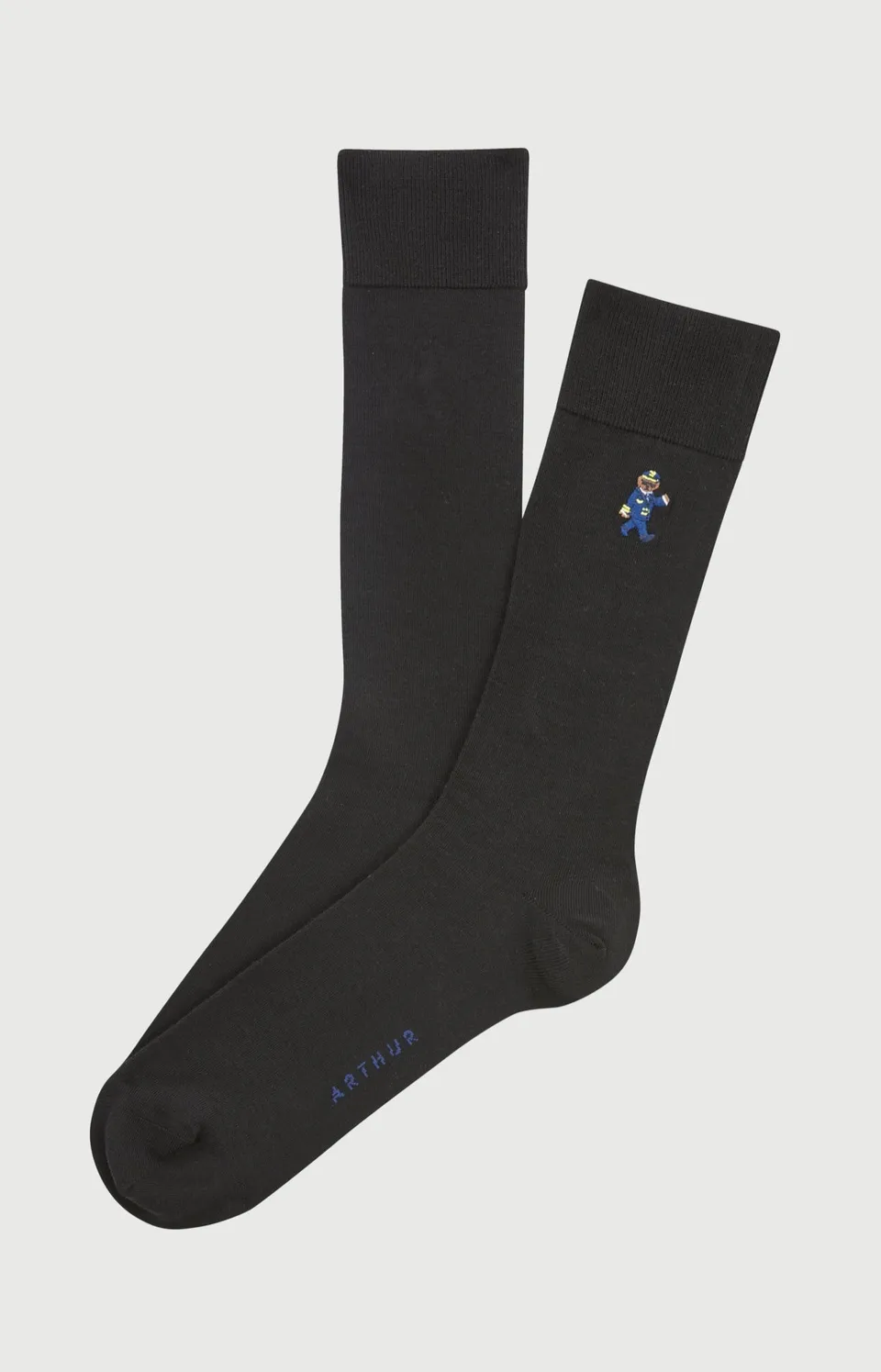 arthur-bob-pilote-de-lit-chaussettes-coton-noir image 1