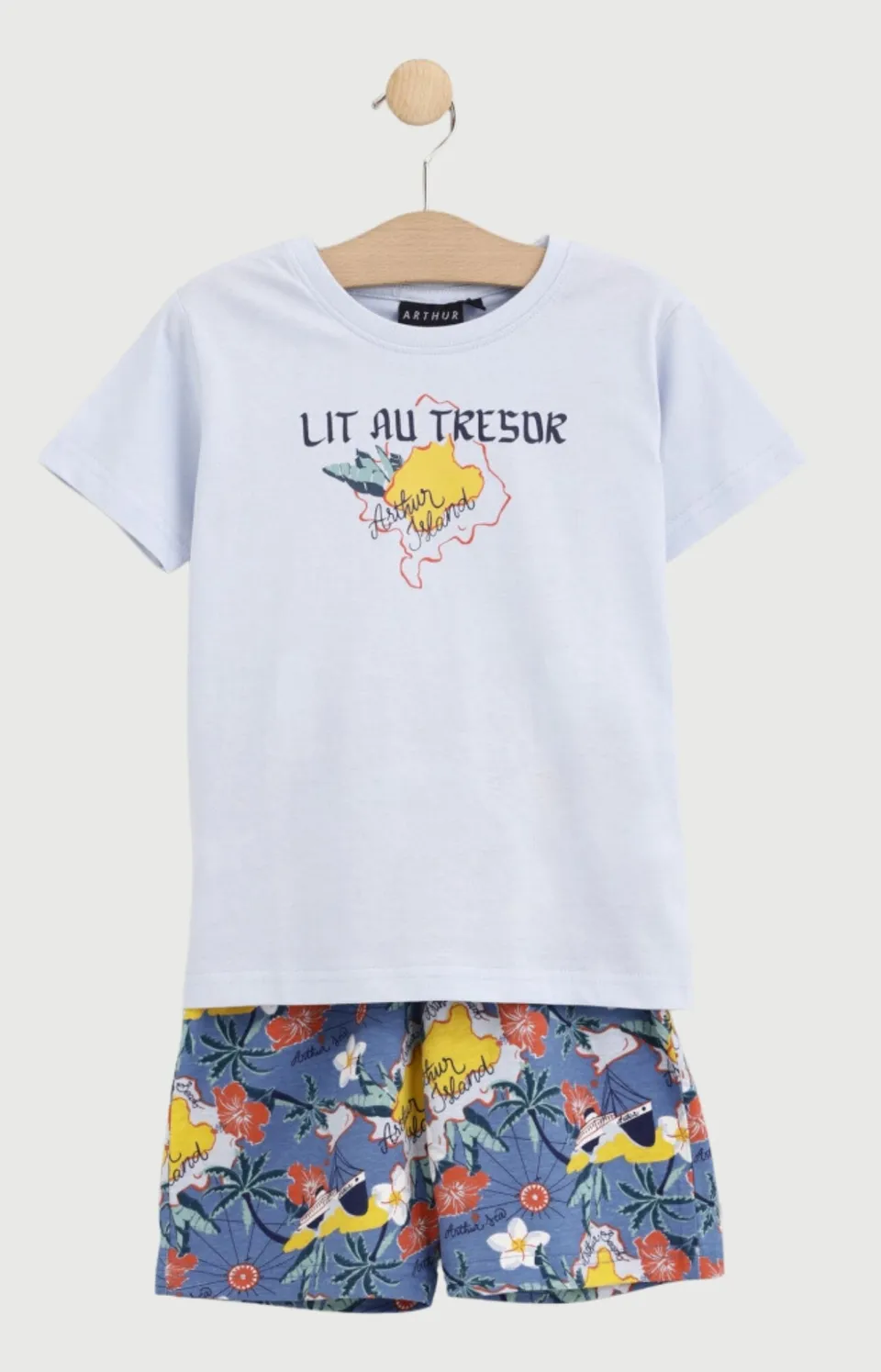 arthur-bob-lit-au-tr-sor-pyjashort-enfant-coton-denim image 1