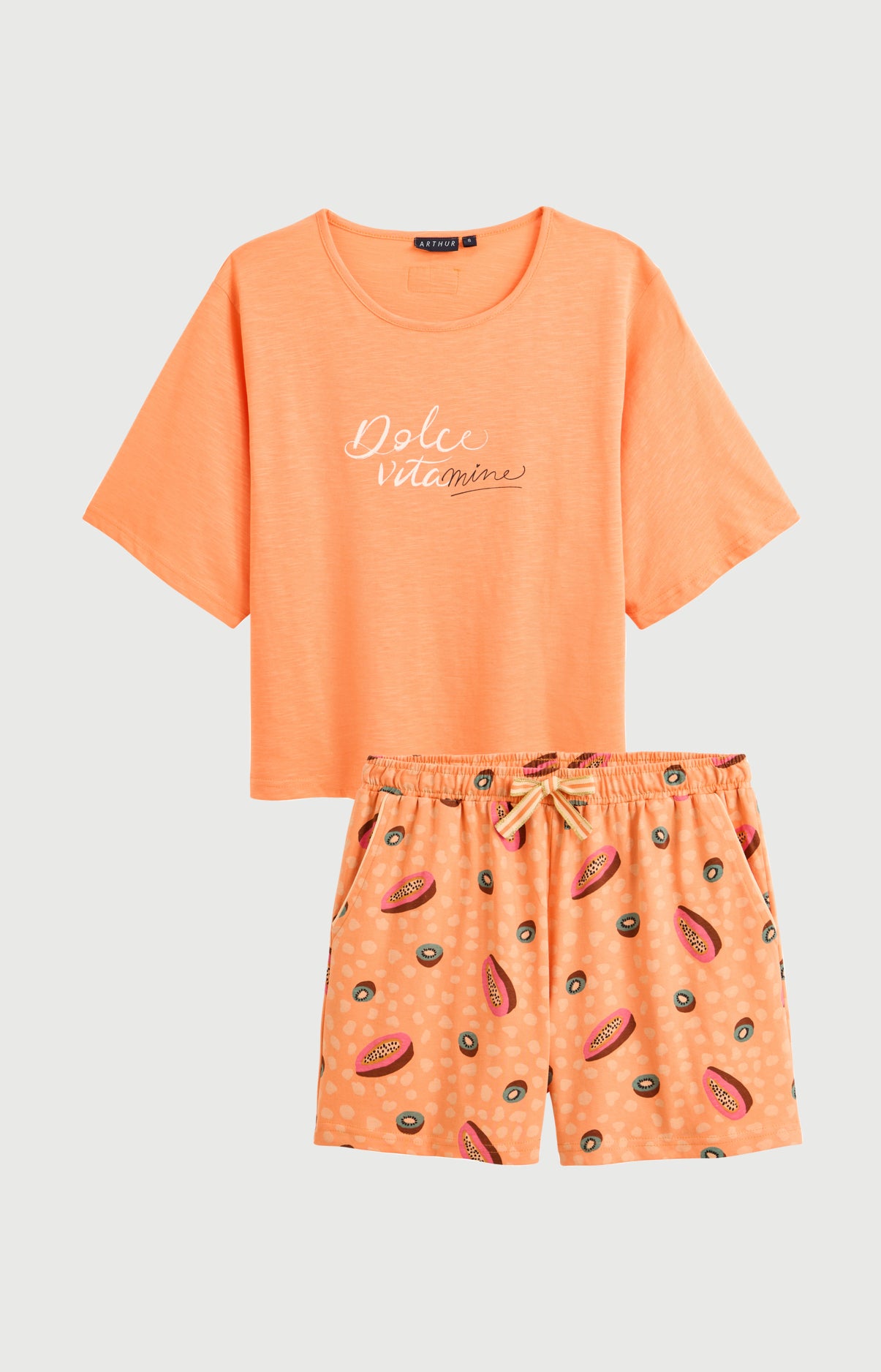 arthur-bob-dolce-vitamines-pyjashort-coton-orange-m-humoristique image 3