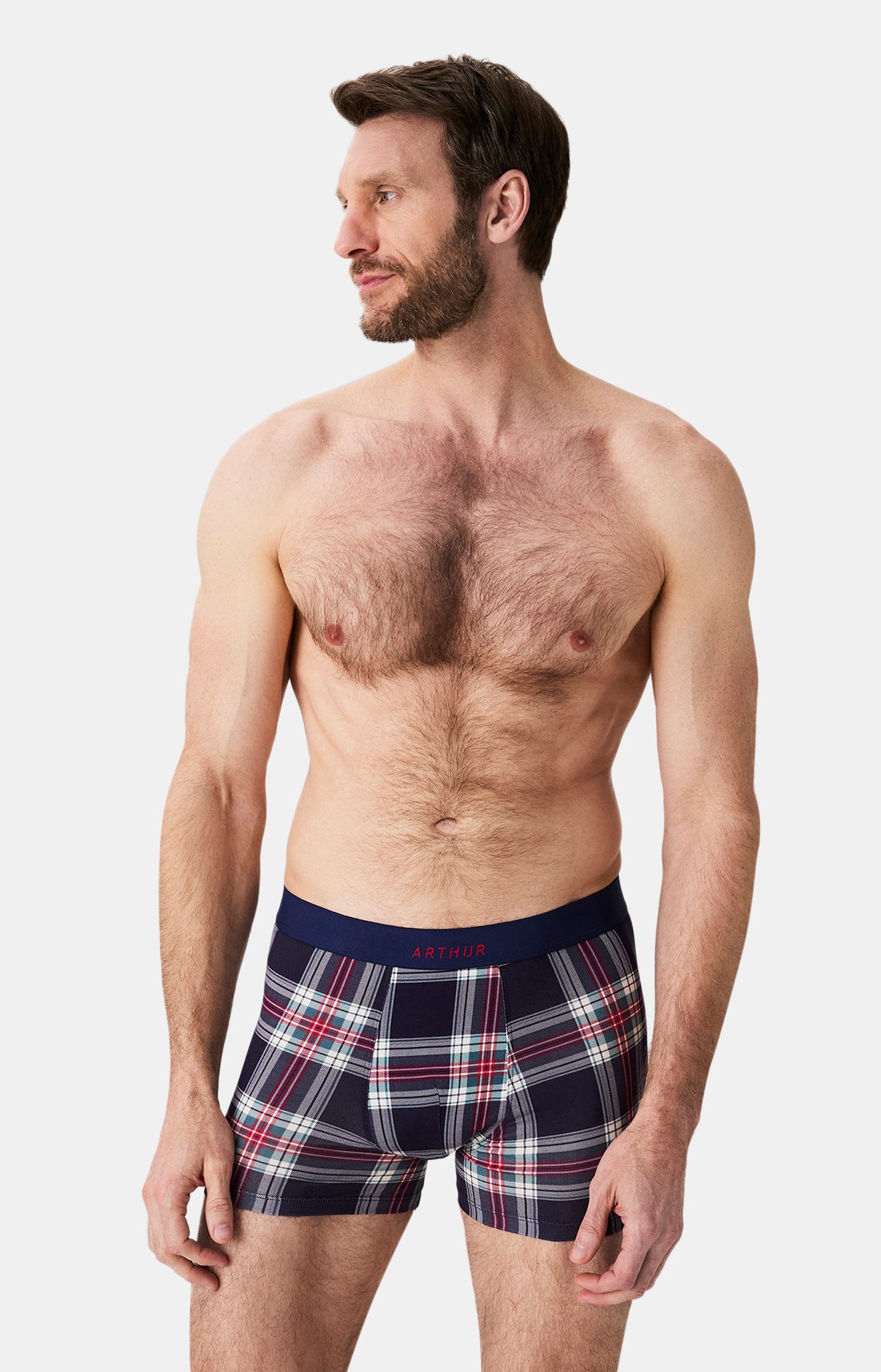 arthur-bob-boxer-logan-carreaux-marine-coton-bio-homme image 4