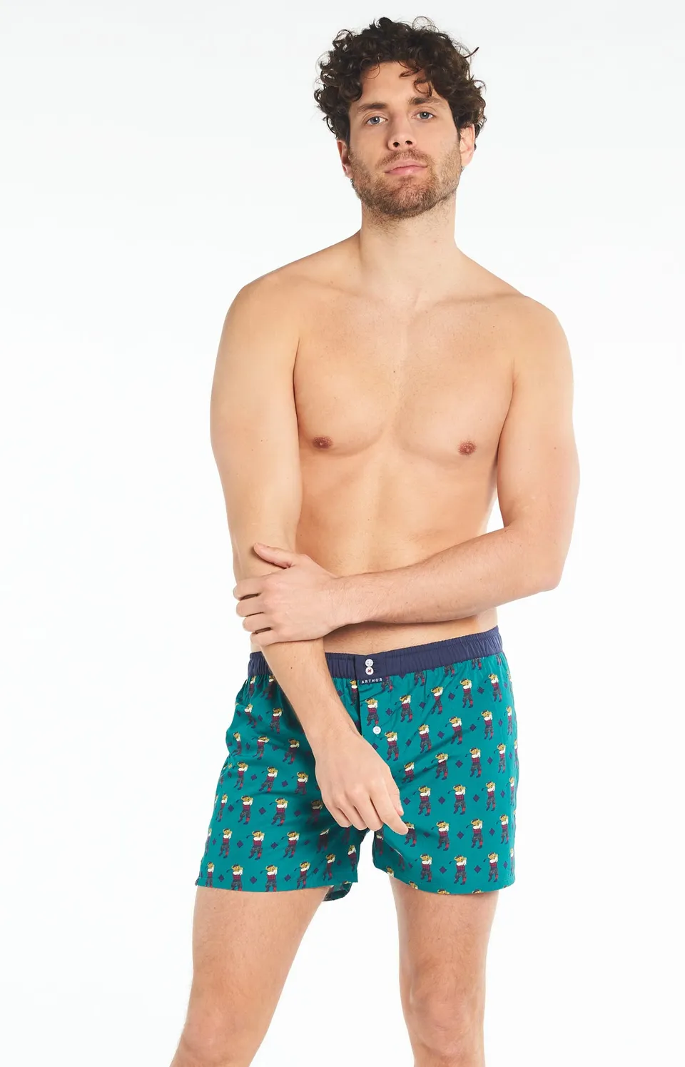 arthur-le-club-n-926-cale-on-homme-vert-coton-bio image 1