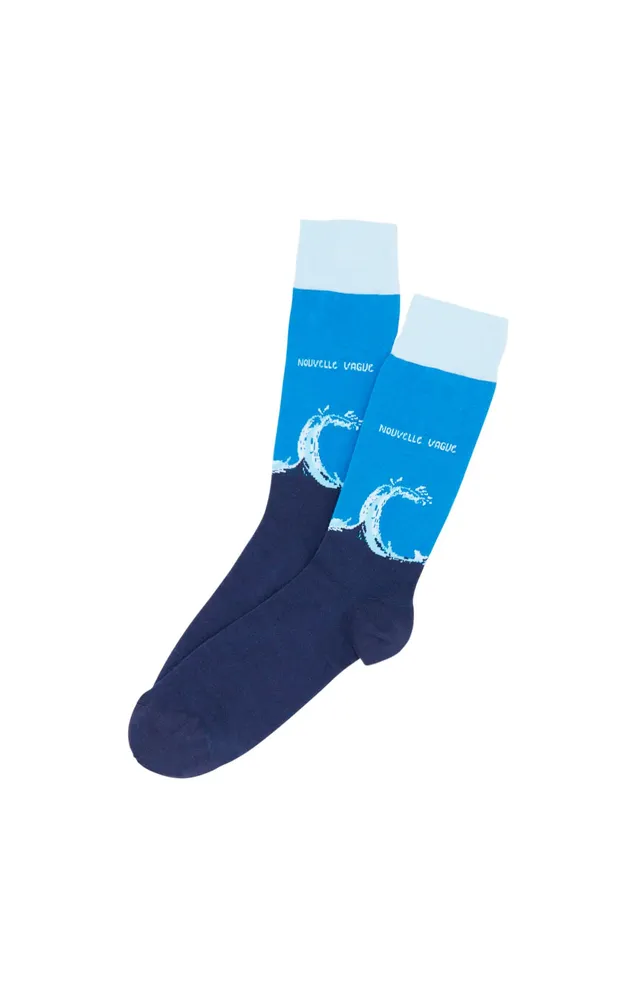 arthur-bob-wave-chaussettes-homme-bleu-coton-bio image 1