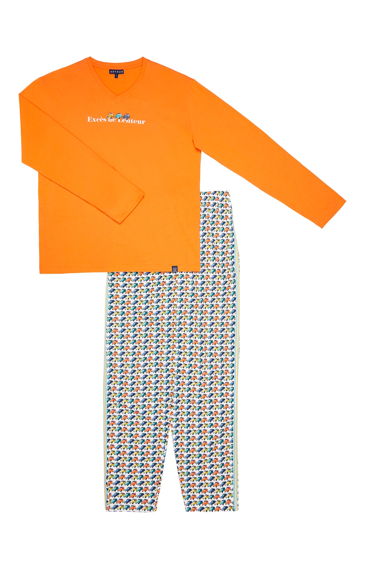 arthur-bob-2cv-multicolore-pyjama-homme-coton-bio image 3