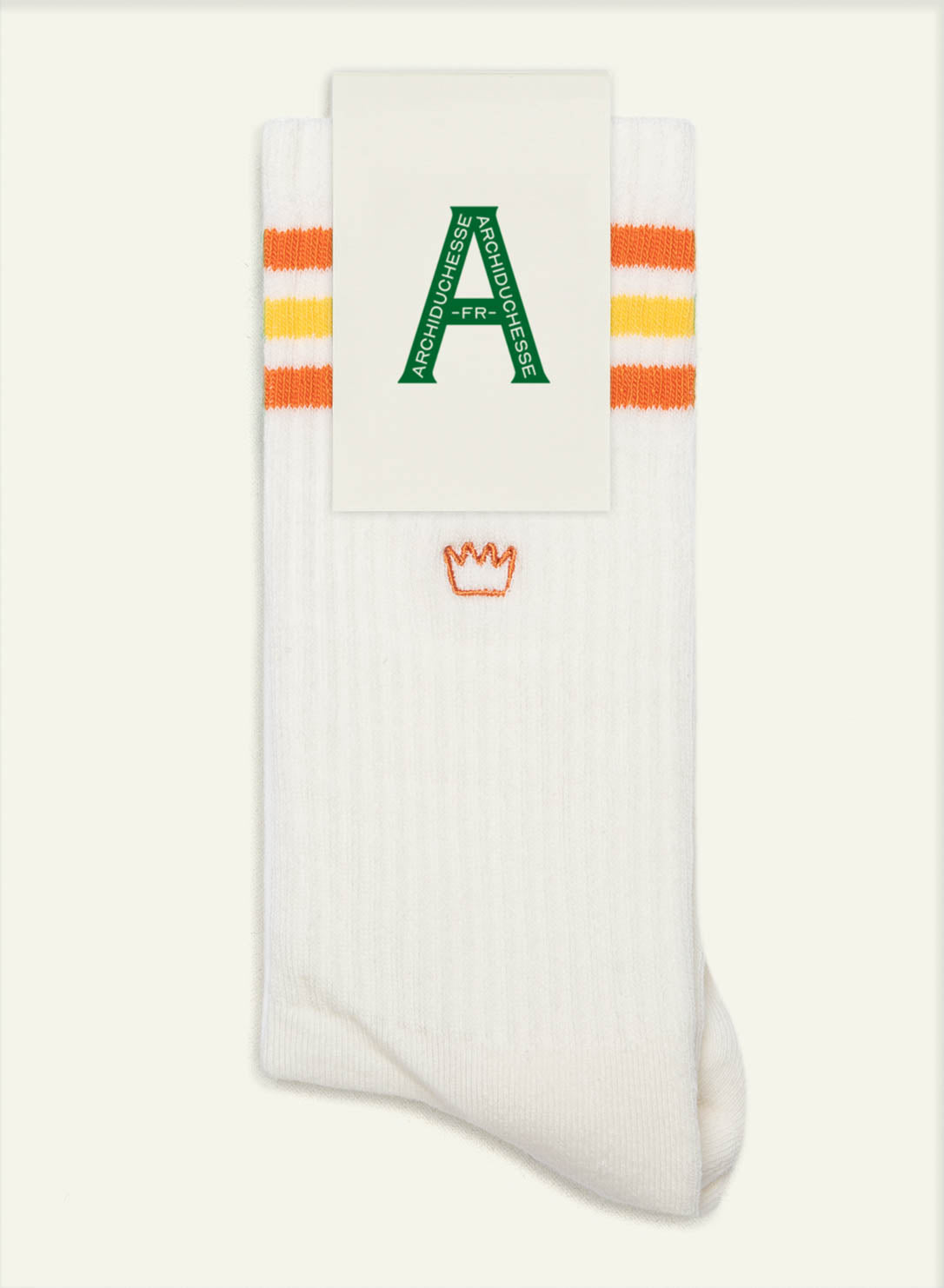archiduchesse-bouclette-ray-e-orange-et-jaune-chaussettes-coton-36-41 image 3